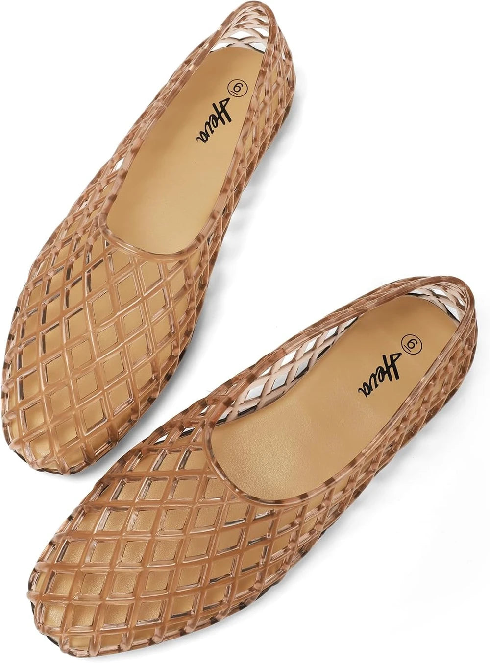 Viral Glossy Jelly Mesh Flats