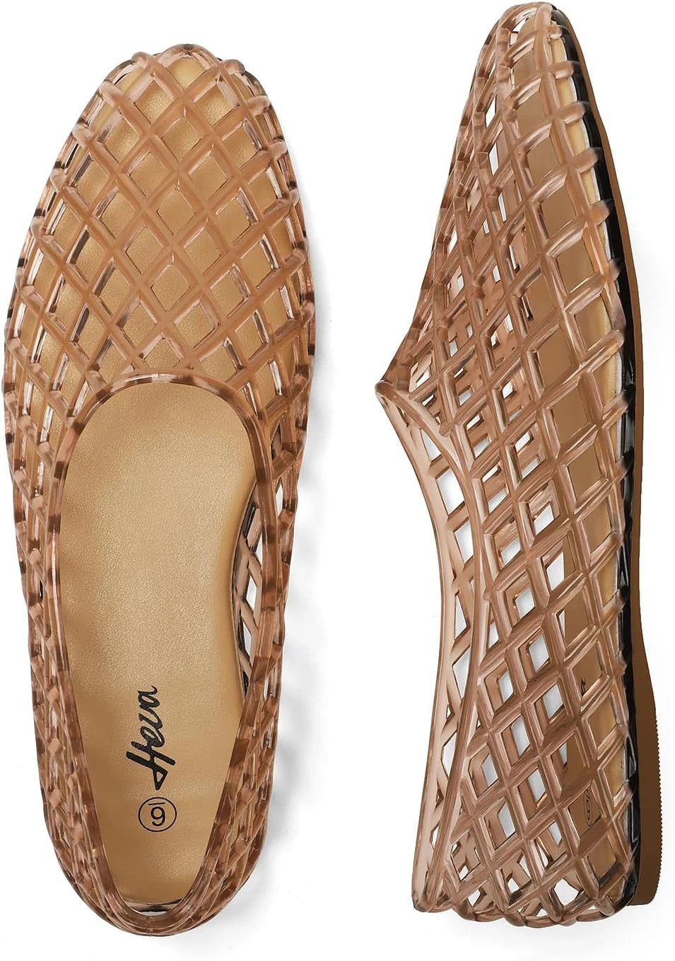 Viral Glossy Jelly Mesh Flats