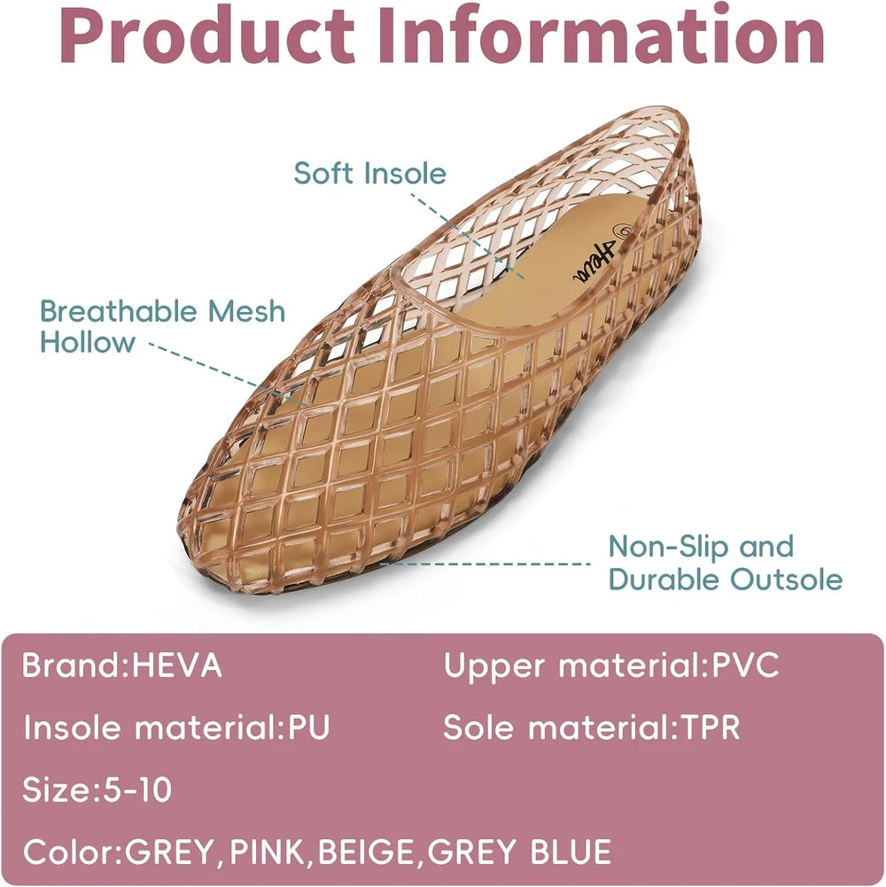Viral Glossy Jelly Mesh Flats